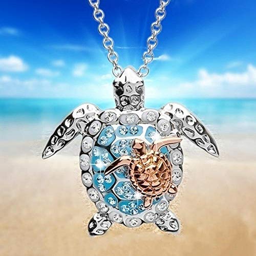 Sea Turtle Mom Baby Necklace Earrings Set