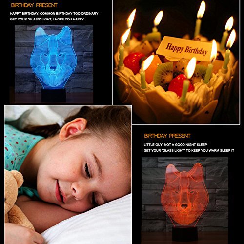 Wolf 7 Colors USB Charge LED Table Desk Lamp