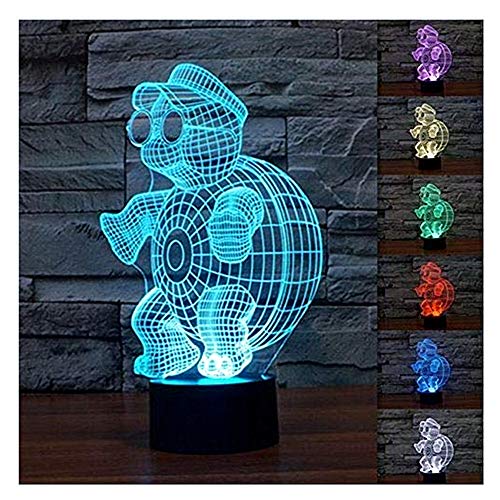 Color Changing 3D Illusion Tortoise With Glasses Night Light Lamp