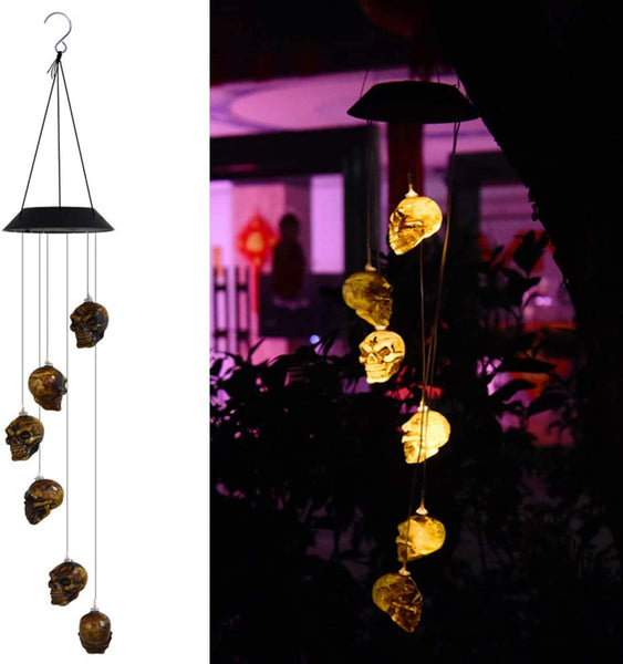 Skull Solar Wind Chime Light