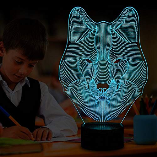 Wolf 7 Colors USB Charge LED Table Desk Lamp