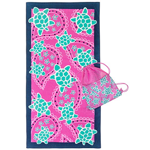 Swimming Sea Turtle Towel with Sling Bag