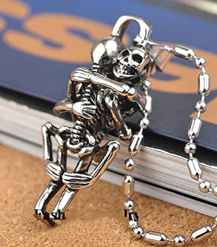 Retro Skull Never Leave Couple Necklace