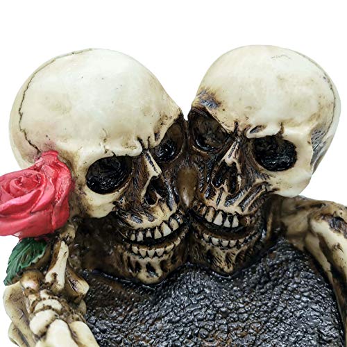 Skull Rose Love Never Die Resin Ash Tray