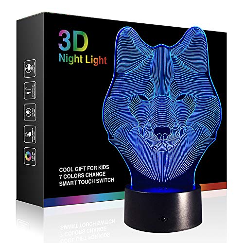Wolf 7 Colors USB Charge LED Table Desk Lamp
