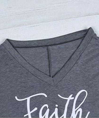 Faith Over Fear Women Long Sleeve V Neck