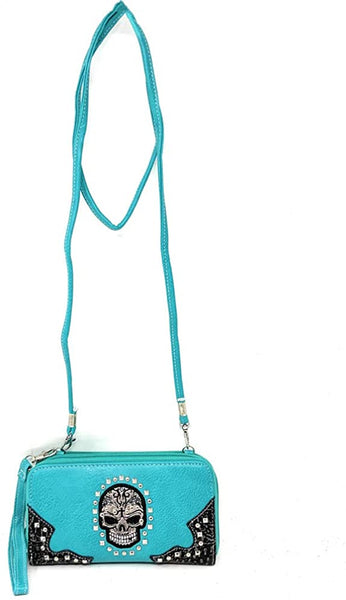 Sugar Skull Handbag Purse Wallet Set