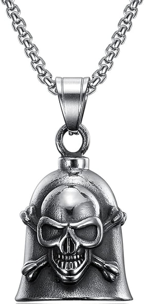 Gothic Skull Bell Pendant Necklace