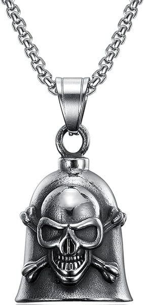 Gothic Skull Bell Pendant Necklace