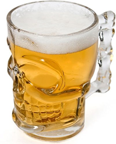 Set of 2 Skull Face Beer Mugs 17.6 oz.