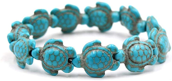 2 Pcs Turtle Natural Stone Bead Adjustable Bracelet