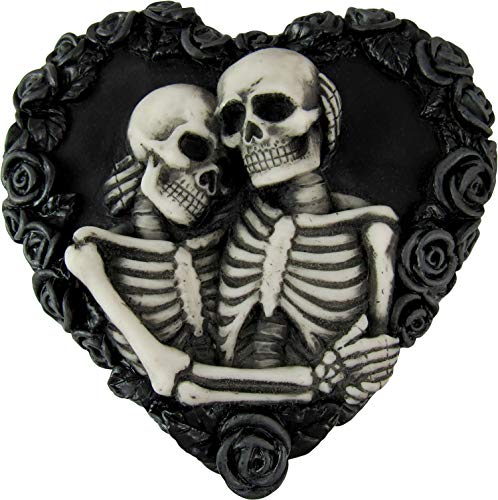 To Have & To Hold Skeleton Black Rose Keepsake Jewelry Trinket Box 5-inch