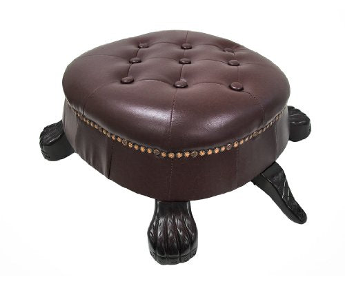 Hand Carved Turtle Ottoman Foot Stool