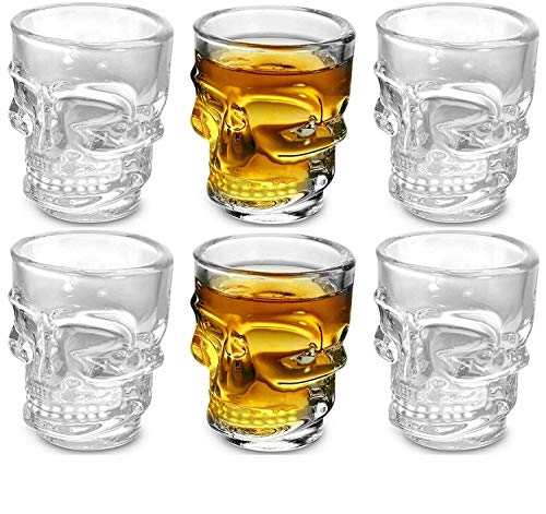 Set of 6 Skull Face Shot Glasses