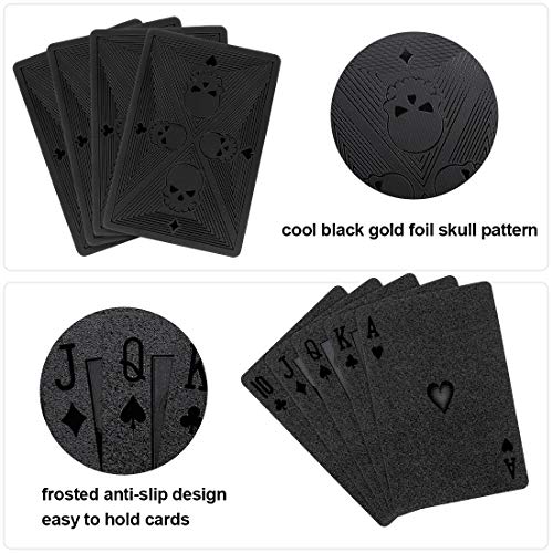 Black Skull Waterproof Deck Playing Cards