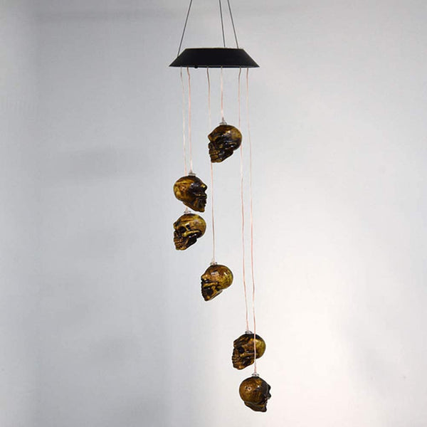 Skull Solar Wind Chime Light