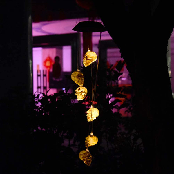 Skull Solar Wind Chime Light