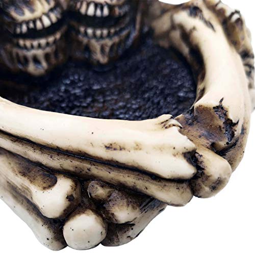 Skull Rose Love Never Die Resin Ash Tray