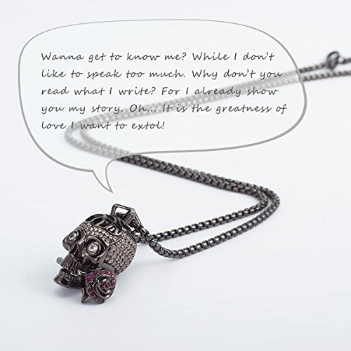 "Romance Forever" Skull & Rose Charm Unisex Pendant Necklace