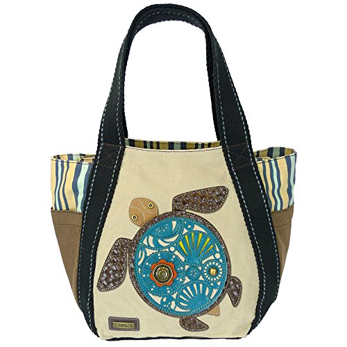Sea Turtle Carryall Zip Tote Canvas Handbag