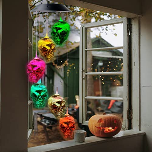 Skull String Color Light Solar Wind Chime