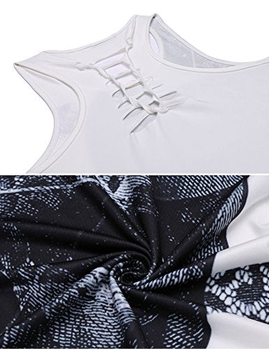 Women's 3D Digital Skull Print Crew Neck Sleeveless Tank Top