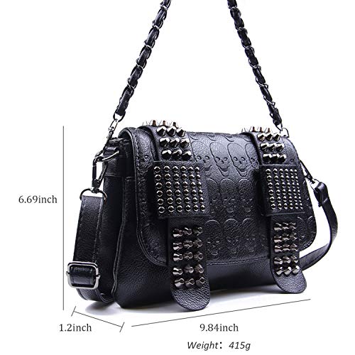 Gothic Skull Rivet Cross Body Bag