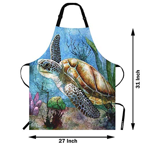 Sea Turtle Oil Painting Apron
