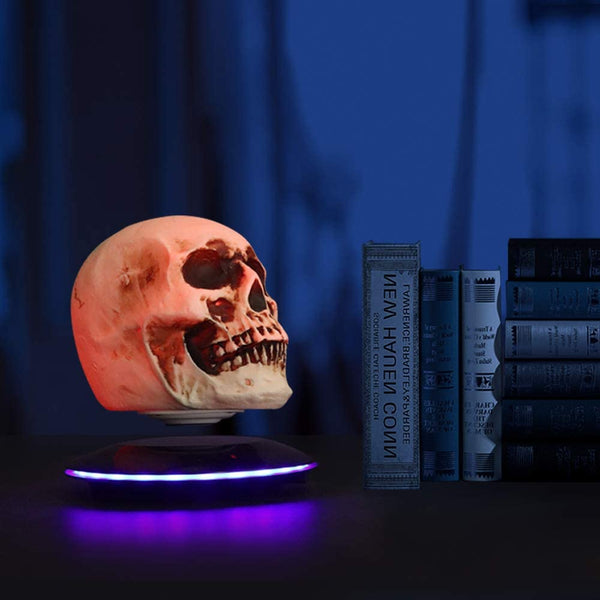 Magnetic Levitating Skull LED Night Light with Touch Button Base
