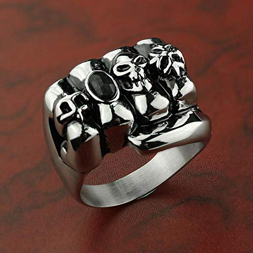 Gothic Skull Head Fist Ring