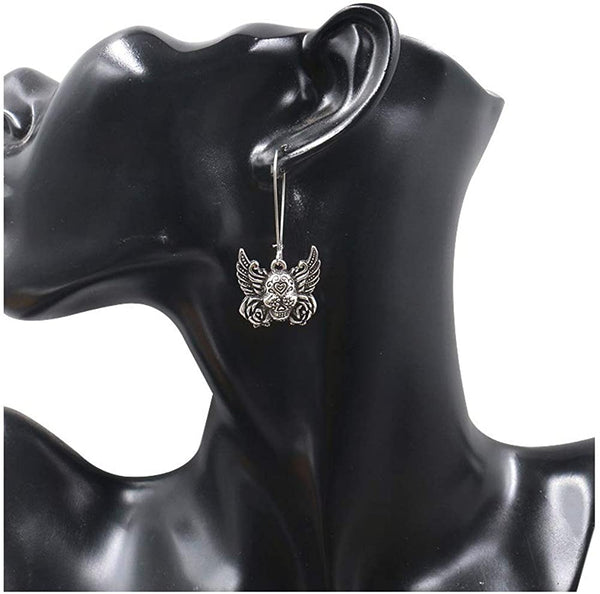 Butterfly Skull Dangle Earrings
