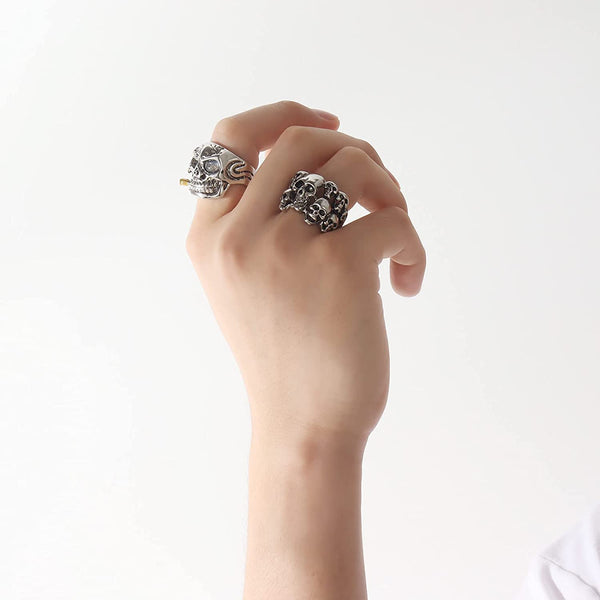 Skull Rings Set For Men
