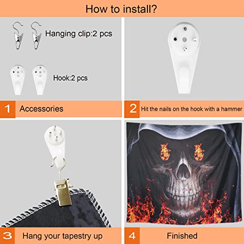 Skull Demon Slayer Tapestry 51"H X 59"L