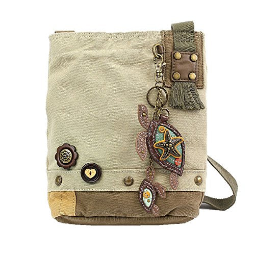 Turtle Cross-Body Canvas Messenger Bag