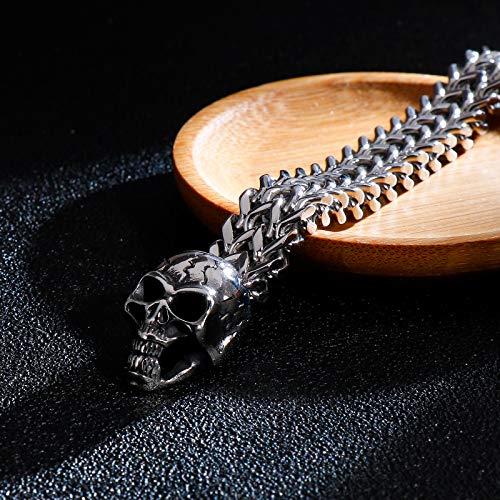 Men Stainless Steel Skull Head Bracelet