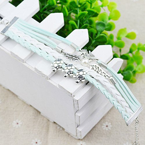 Multi-layer Cord Sea Turtle Love Charm Bracelet