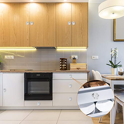 8 Pcs Crystal Skull Glass Furniture Door Knobs Handle