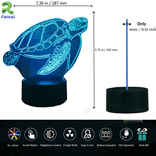 Sea Turtle Lamp 7 Colors Change USB Powered Lamp