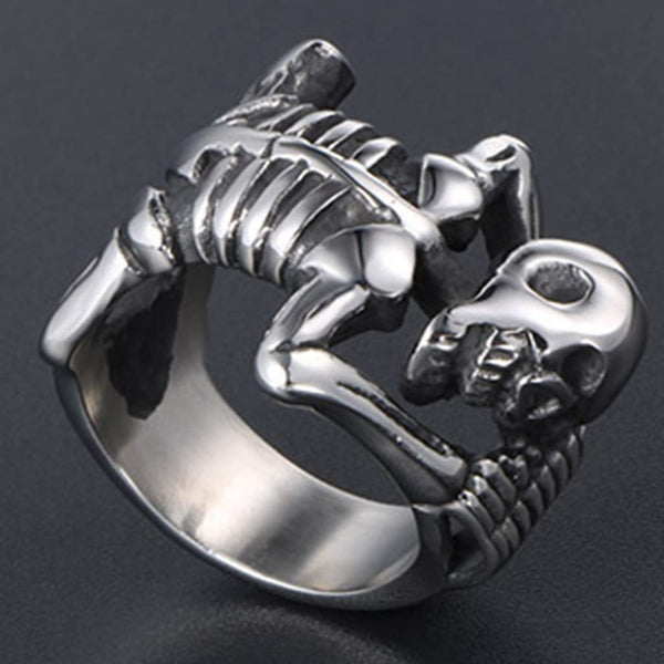Vintage Skeleton Skull Death Statement Ring