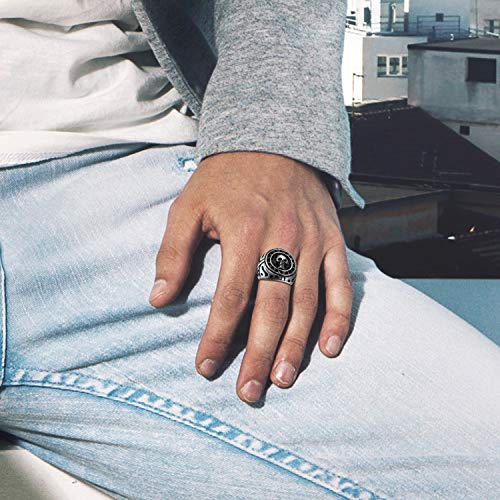 2Pcs Bikers Stainless Steel Gothic Skulls Ring