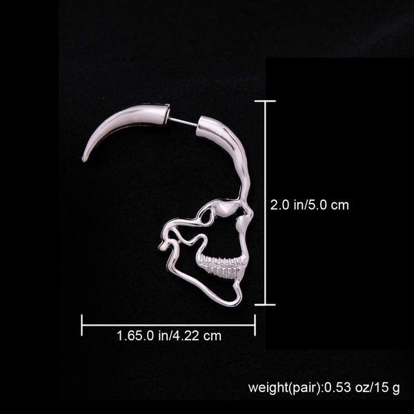 Skull Face Earrings Set -2 Piars