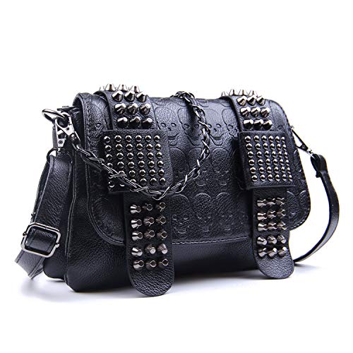 Gothic Skull Rivet Cross Body Bag