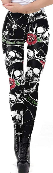 Skulls Rose Elastic Legging