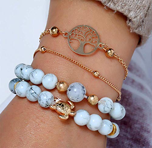Turtle Bracelet Bead Chain Set of 4