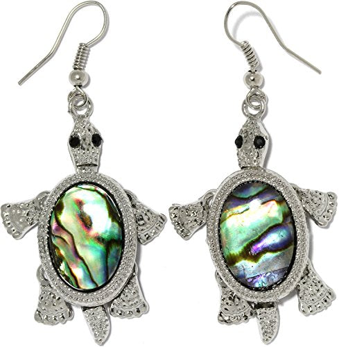 Sea Turtle Nautical Abalone Earrings
