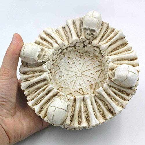 Resin Skull Skeleton Bones Ashtray