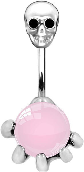 Surgical Steel Skull Navel Belly Button Ring