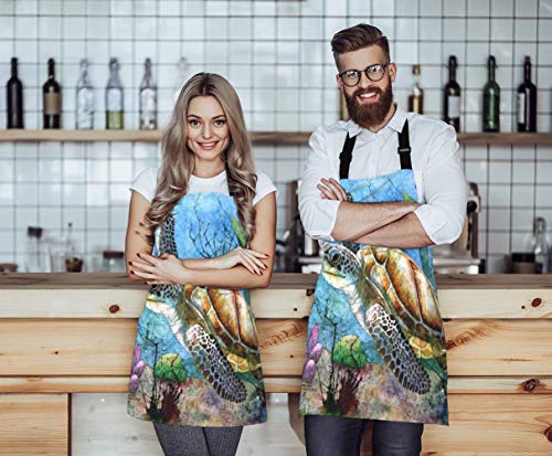 Sea Turtle Oil Painting Apron