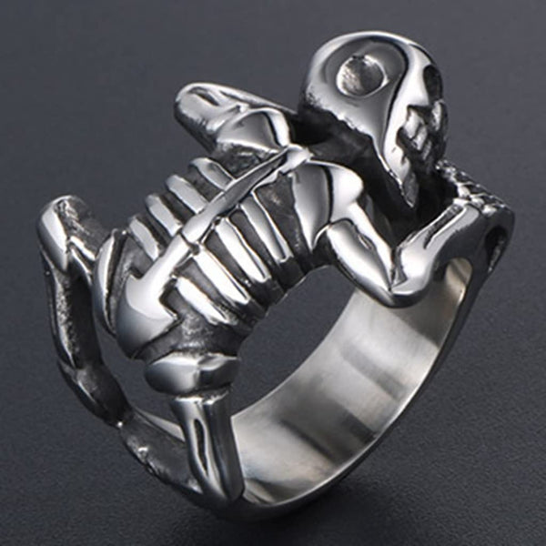 Vintage Skeleton Skull Death Statement Ring