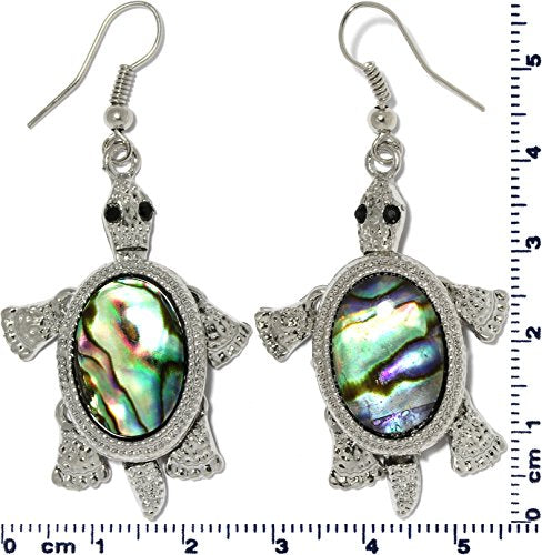 Sea Turtle Nautical Abalone Earrings